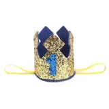 Blue Gold Boy  First Birthday Hat