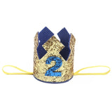 Blue Gold Boy  First Birthday Hat