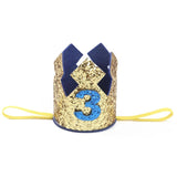 Blue Gold Boy  First Birthday Hat