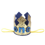 Blue Gold Boy  First Birthday Hat
