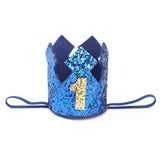 Blue Gold Boy  First Birthday Hat