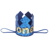 Blue Gold Boy  First Birthday Hat