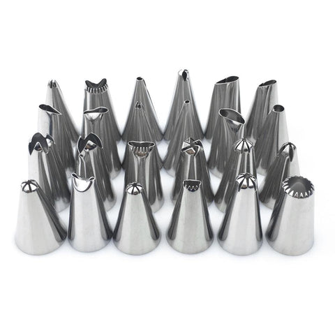 24pcs Confectionery Packing DIY Stainless Steel Icing Piping Nozzles Pastry Tips Fondant Cup Cake Baking Cake decorator