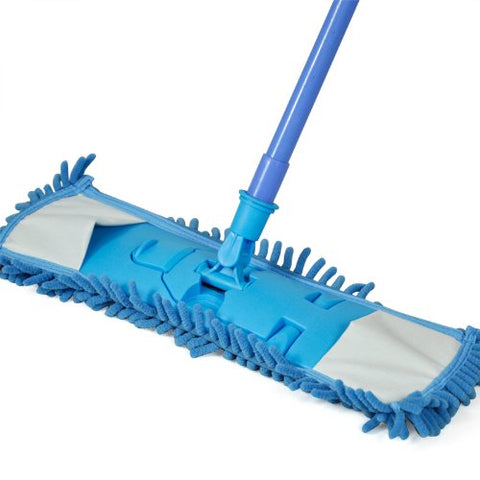 Smallwise Trading Extendable Microfibre Mop Kitchen Noodle Mop Vinyl Wood Floor Cleaner (Blue)