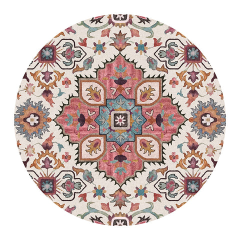 Retro India Mandala Round Carpet For Living Room