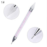 Double head nail pen crystal beads