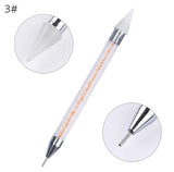 Double head nail pen crystal beads