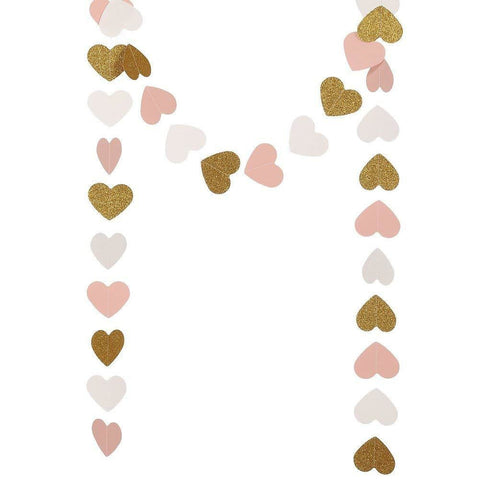 3m Pink White Gold Bunting Hanging Garland Valentine Birthday Party