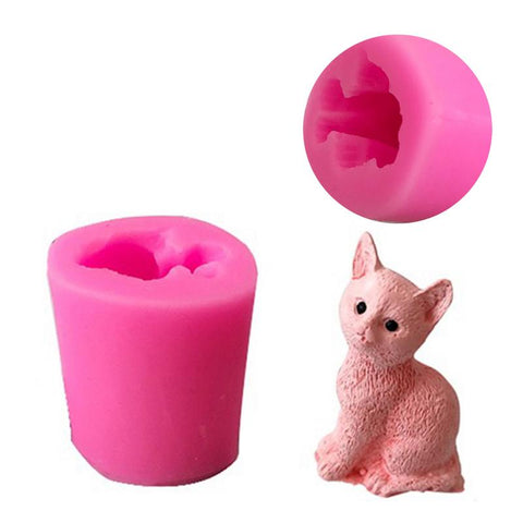 3D Small Cat Candle Mold Soap Mold Chocolate Mold DIY Soap Molds Cake Decorating Tools
